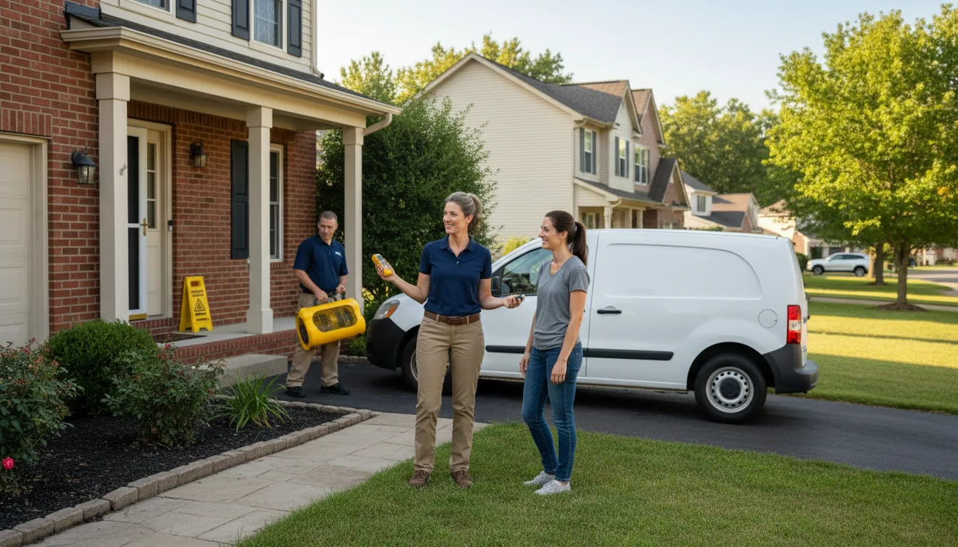 Residential water damage restoration in Arcadia, OH